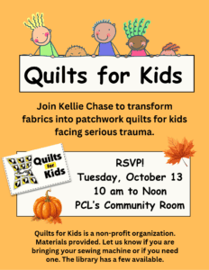 Join Kellie Chase to transform fabrics into patchwork quilts for kids