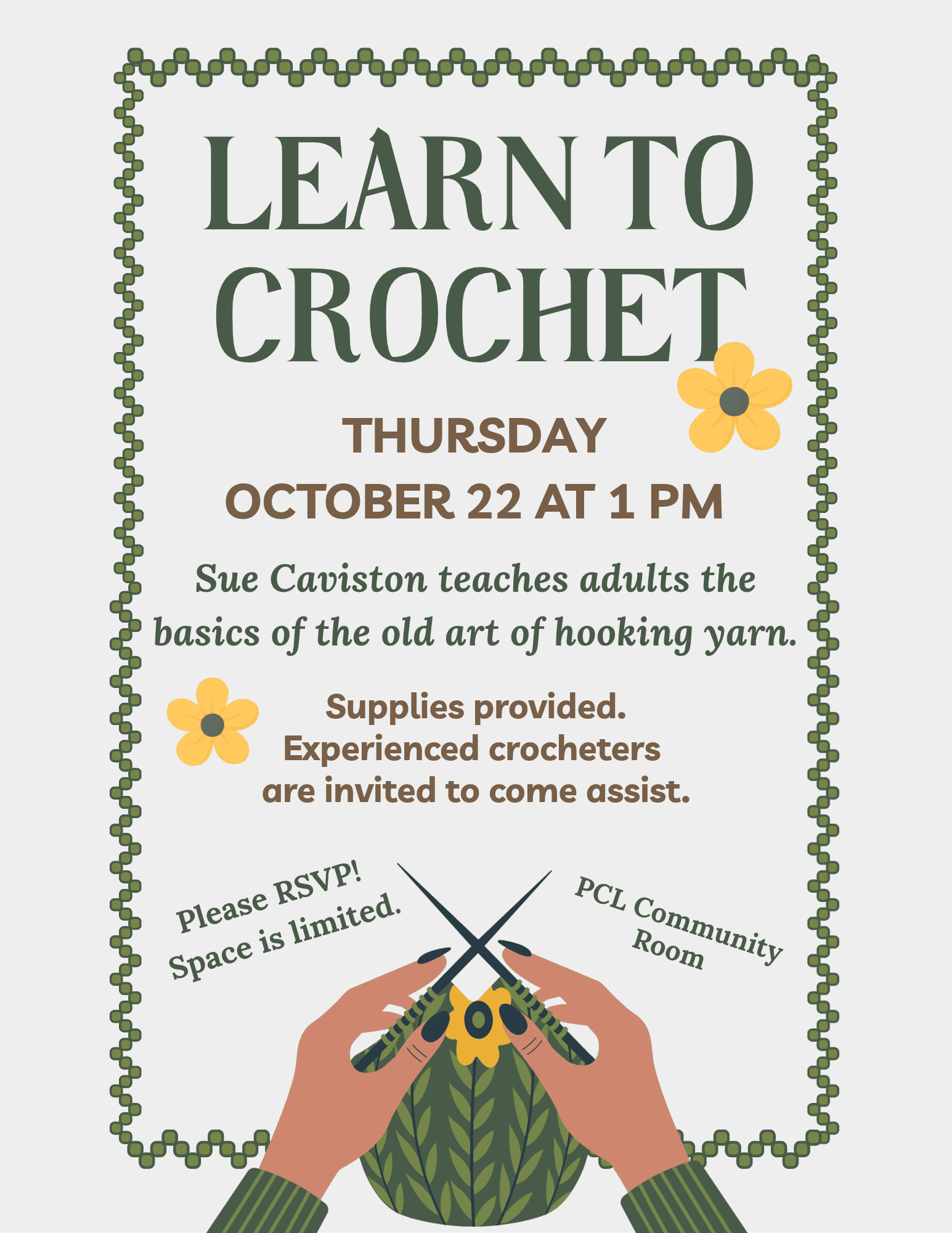 Crochet workshop with Sue Caviston